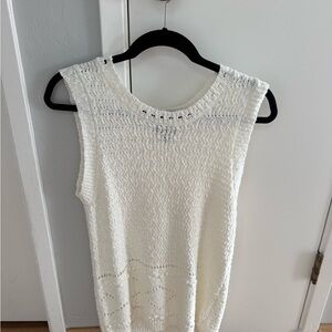 Lumiere White Sleeveless Knit Top